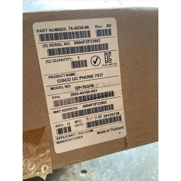 Cisco Unified IP Conference Station Speaker Phone System (CP-7937G) NEW 062 - Picture 2 of 3